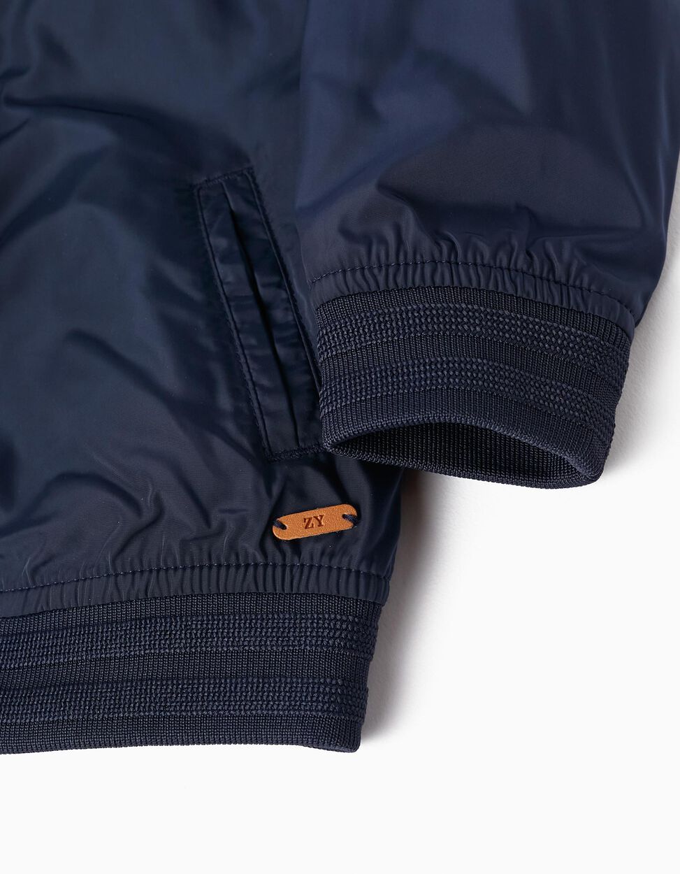 Hooded Jacket with Removable Hood for Baby Boy, Dark Blue