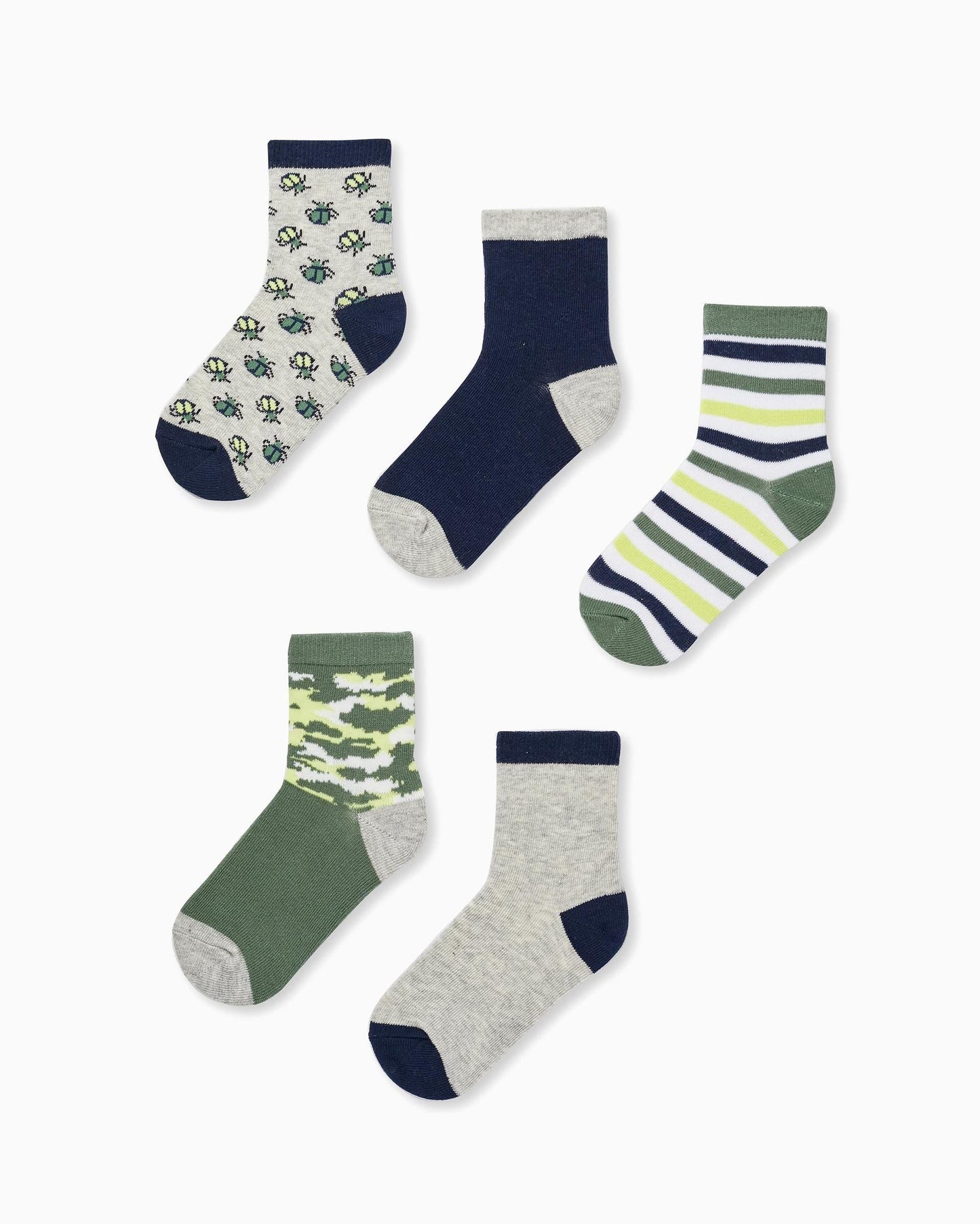 Pack of 5 Pairs of Socks for Boys, Multicolour