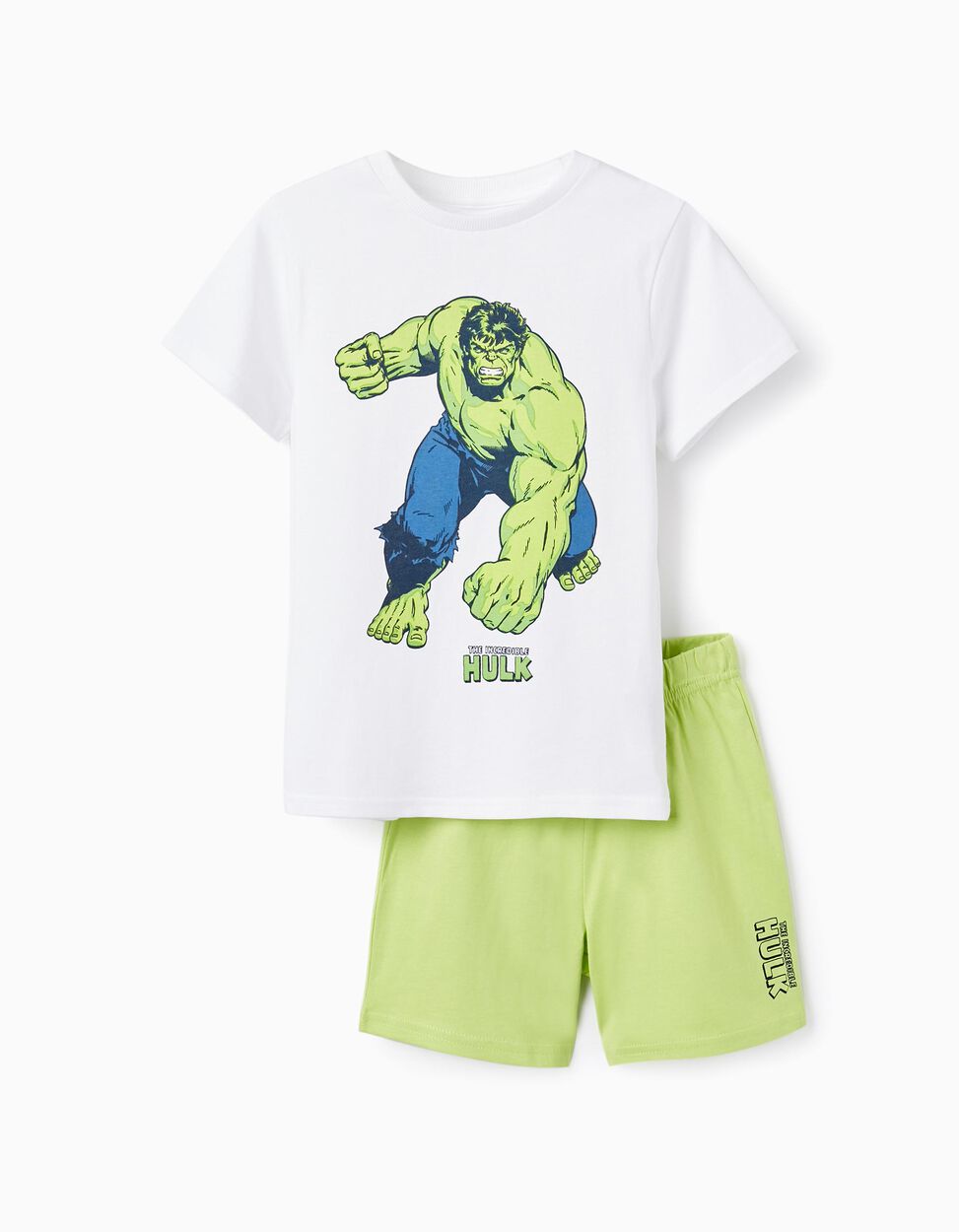 Cotton Pyjamas for Boys Hulk White Green Tchooz Shoes