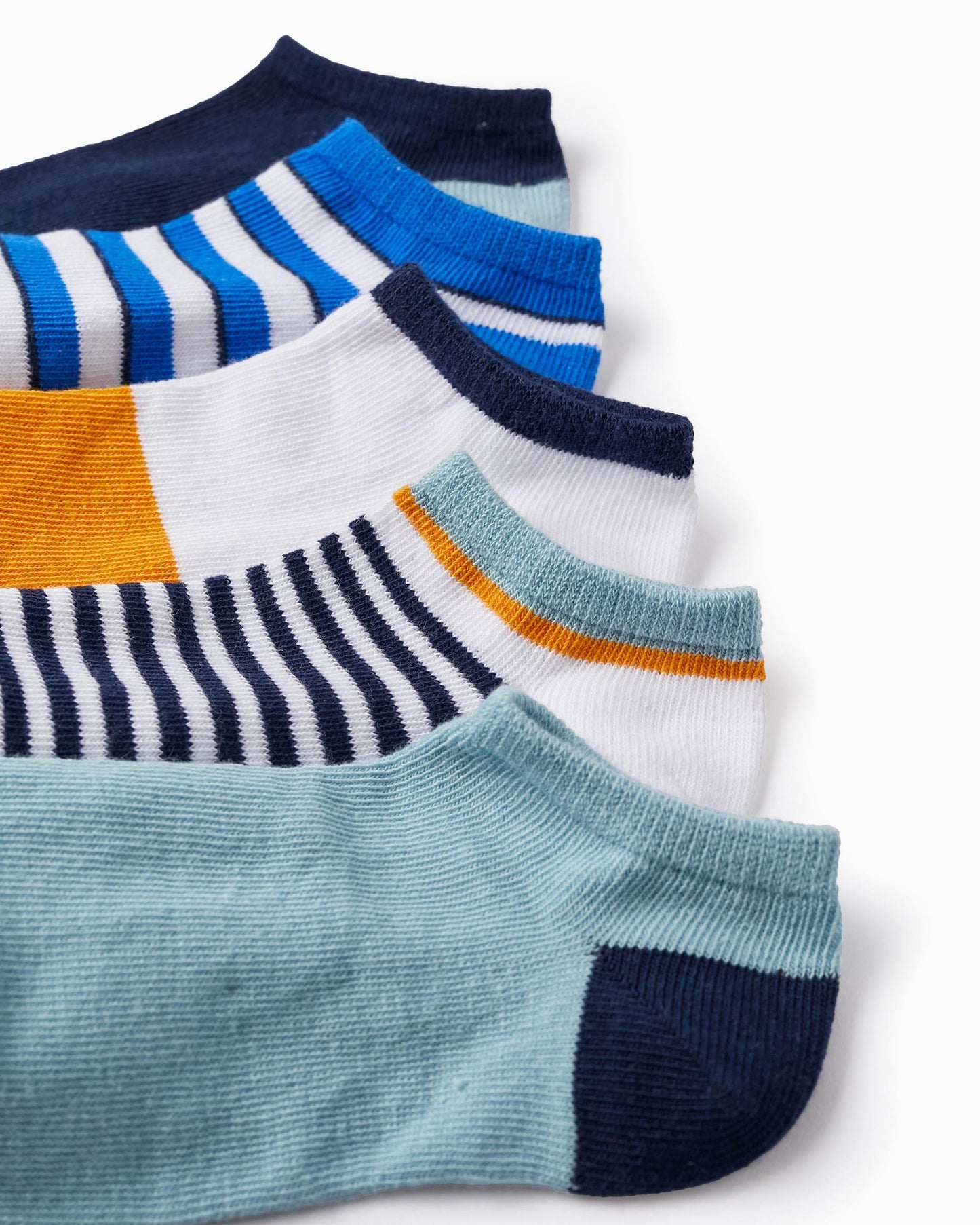 Pack of 5 Pairs of Ankle Socks for Boys 'Stripes', Multicolour
