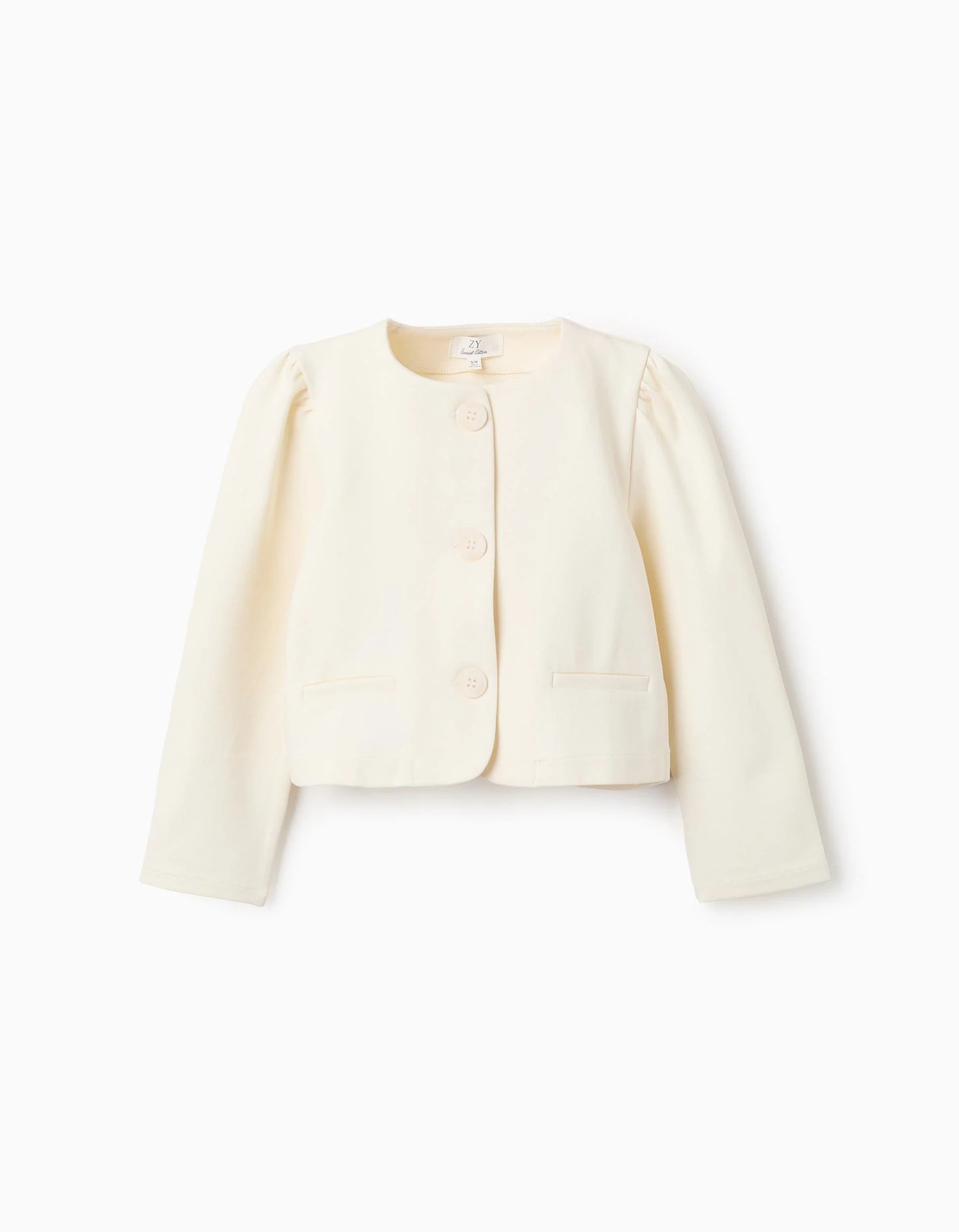 Classic Jacket for Girls, Cream