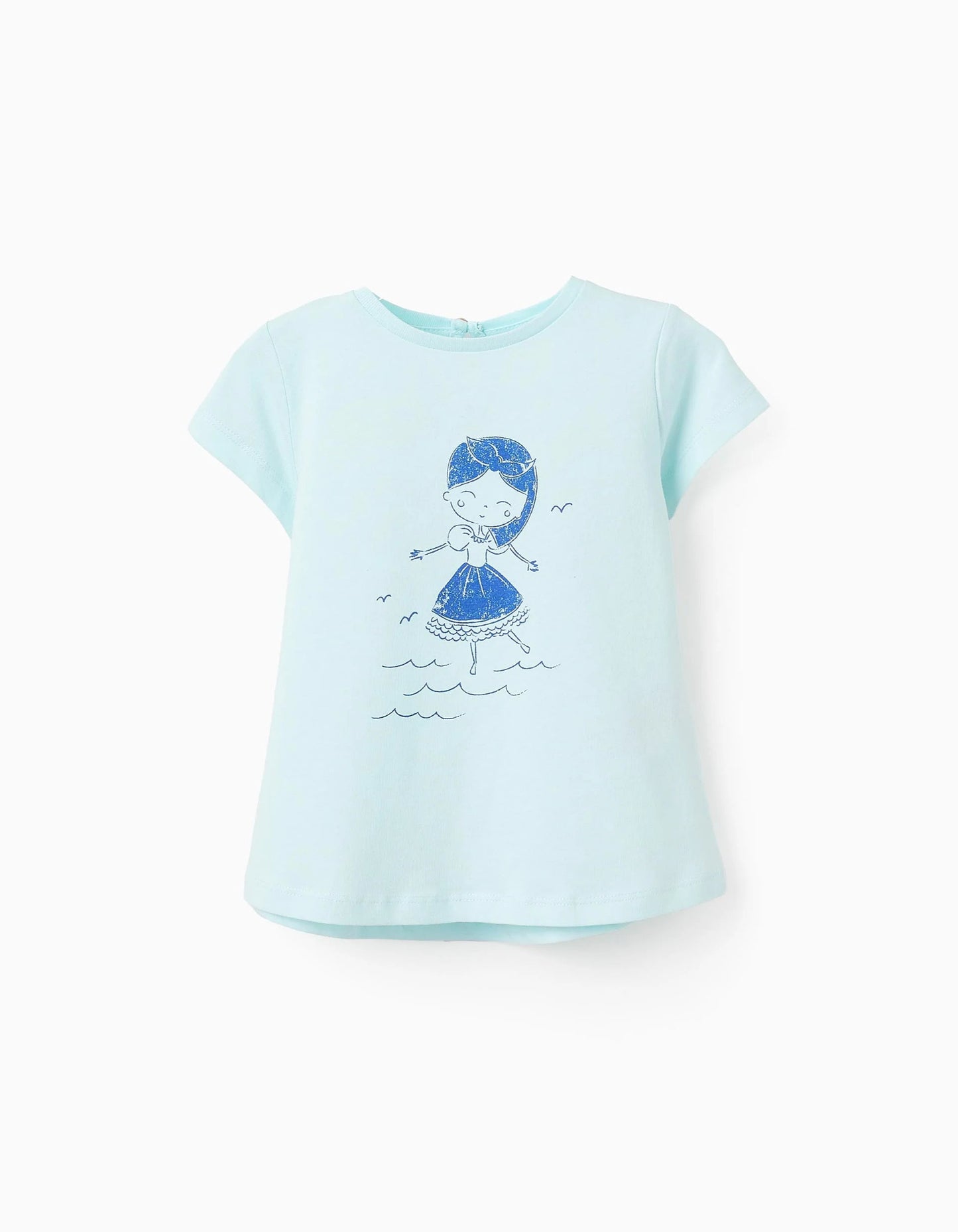 Cotton T-shirt for Baby Girls '7 Skirts', Light Blue