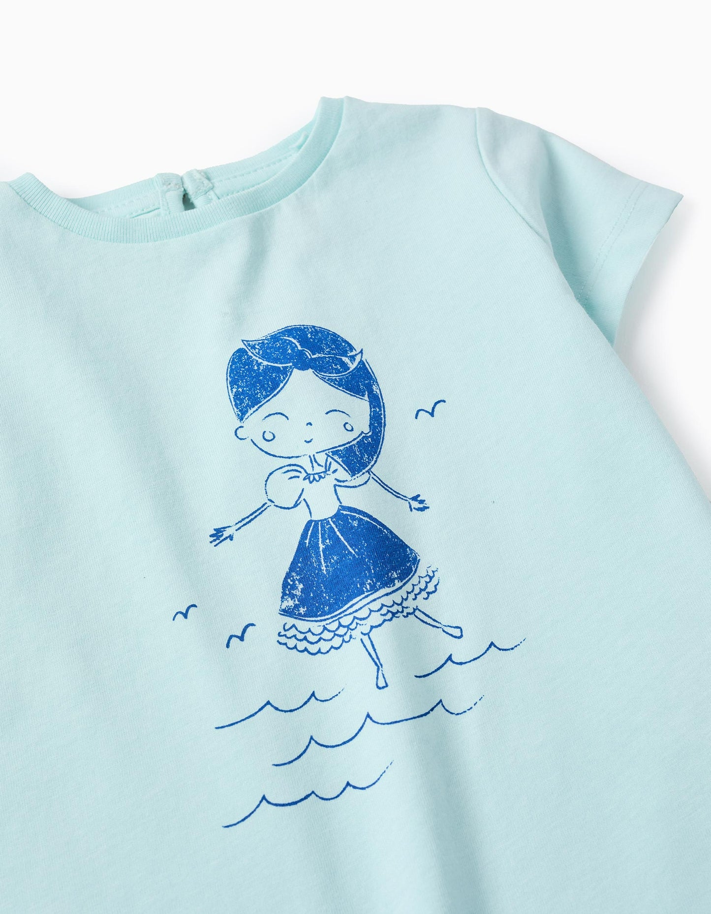 Cotton T-shirt for Baby Girls '7 Skirts', Light Blue