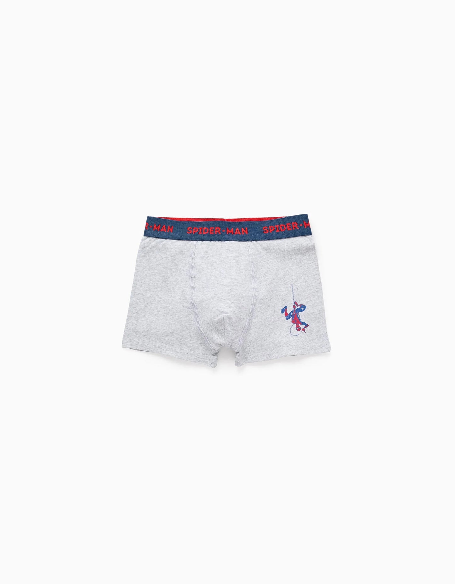 Pack of 4 Plain/Printed Boxer Shorts for Boys 'Spider-Man', Multicolour