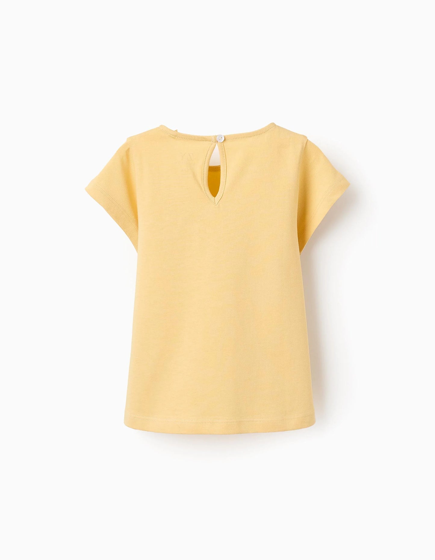 T-shirt with Wavy Pocket for Girls, Yellow
