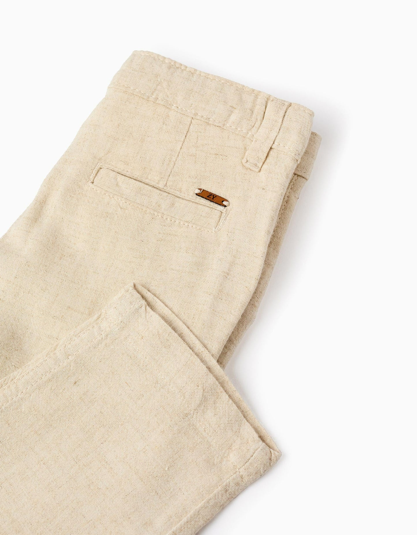 Linen Trousers for Baby Boys, Beige