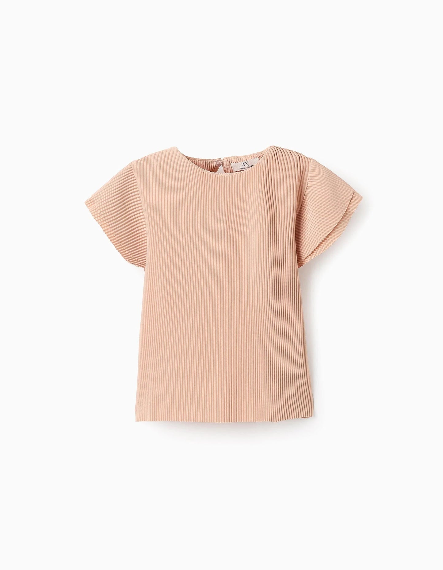 Pleated T-shirt for Baby Girls, Beige