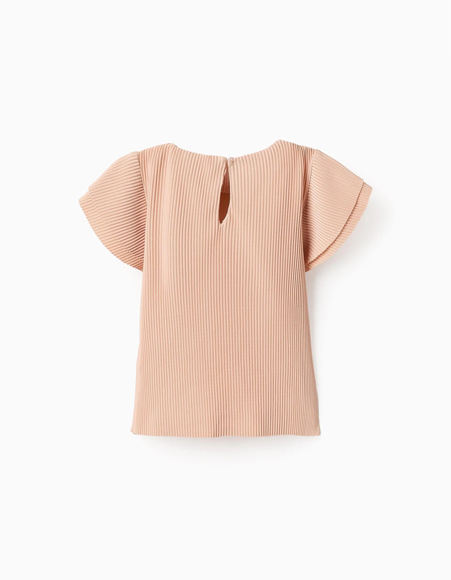 Pleated T-shirt for Baby Girls, Beige
