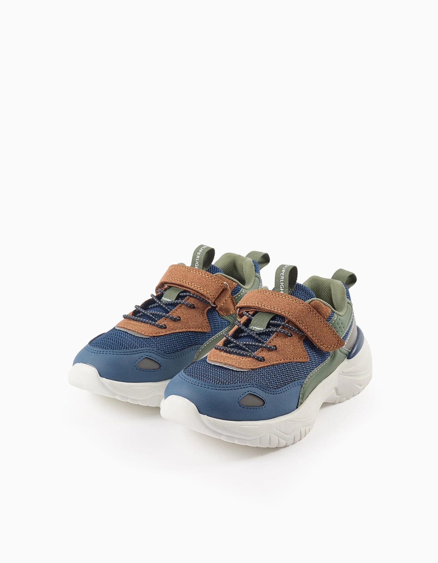 Trainers for Boys 'ZY Superlight Runner', Blue/Green/Camel