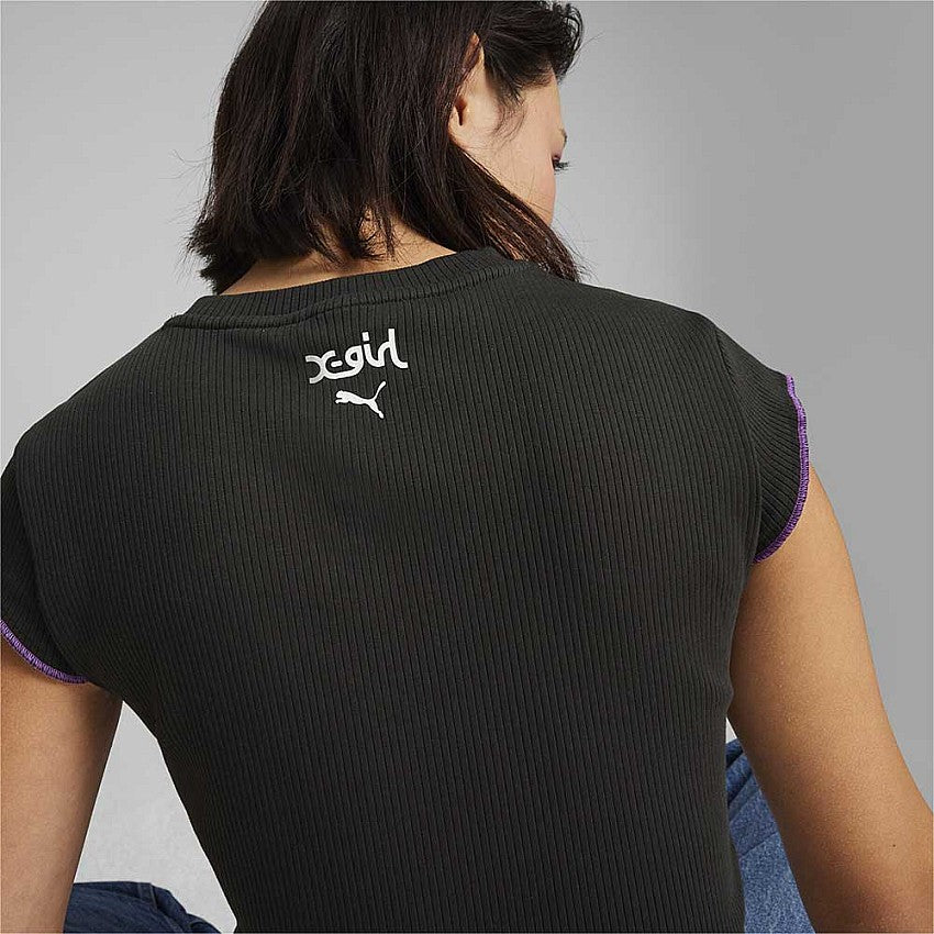 PUMA X X-GIRL Ribbed Slim Tee Women Sportstyle Prime