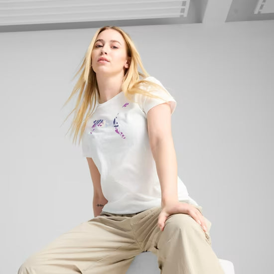 GRAPHICS Floral Cat Logo Tee Women
