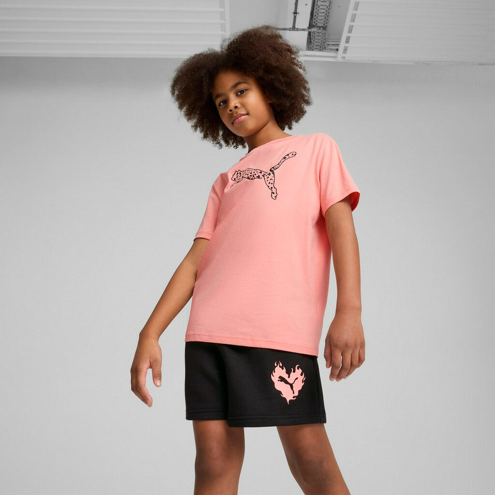 FLAMING LOVE Tee & Shorts Set Girls