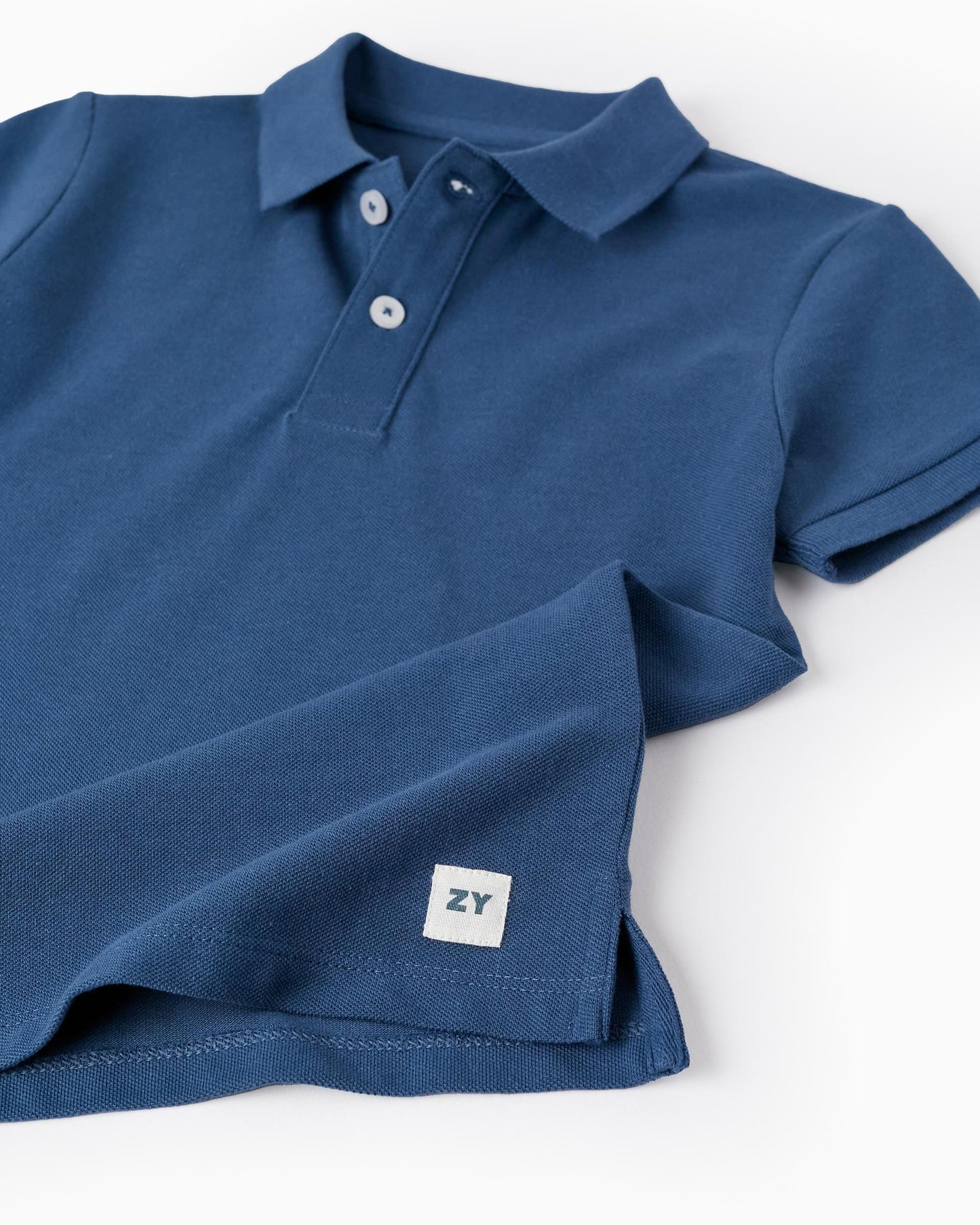 Polo in Cotton Piqué for Boys, Dark Blue