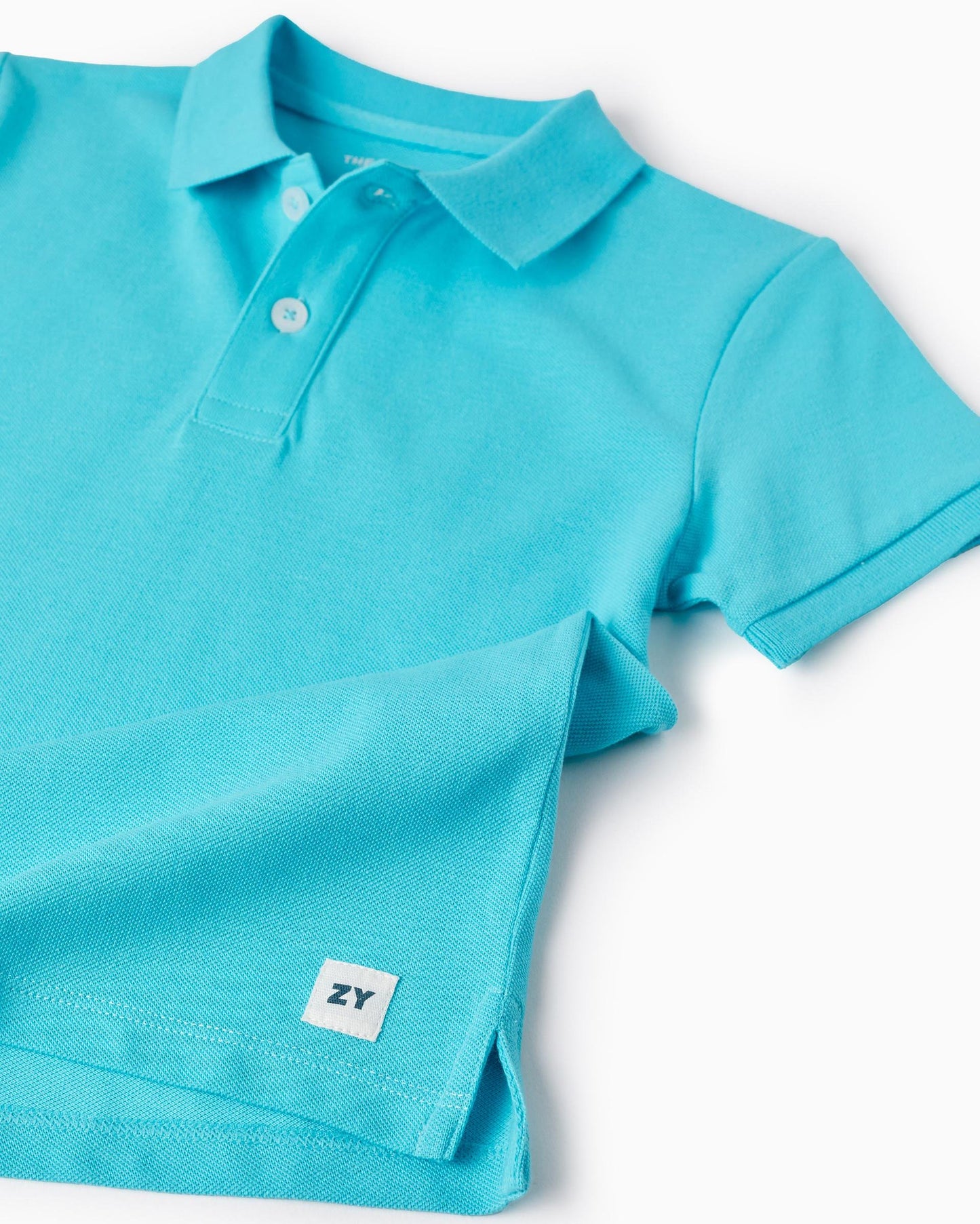 Cotton Polo for Boys, Turquoise