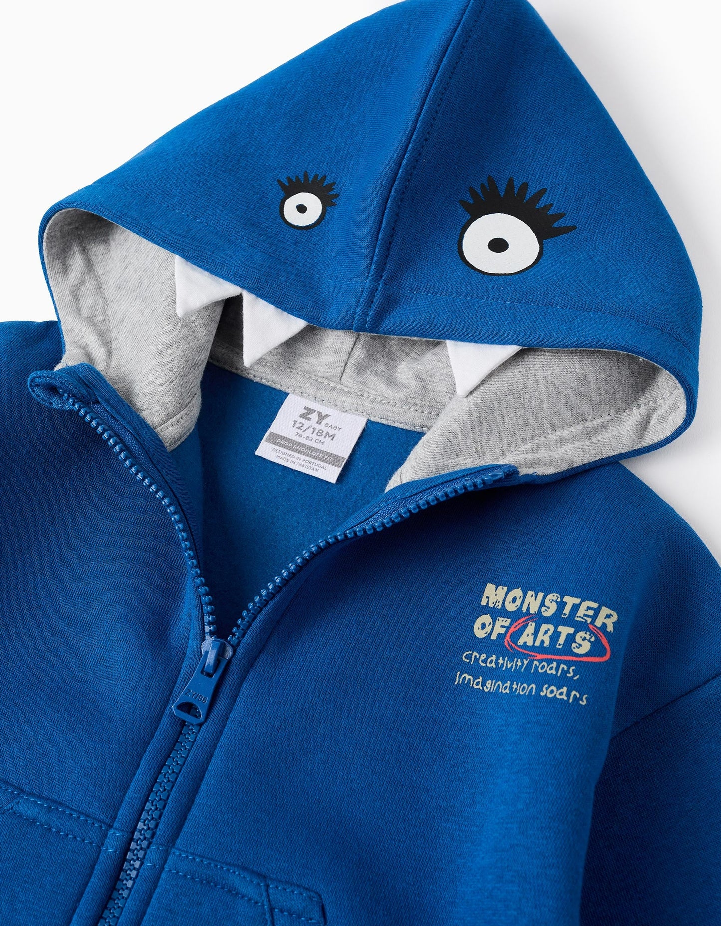 Hooded Cardigan with 3D for Baby Boys 'Monster', Blue