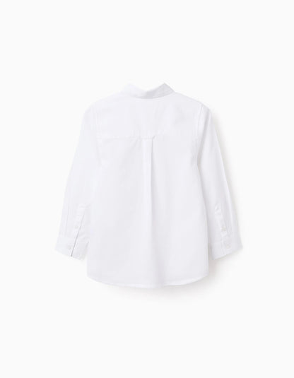 Cotton Textured Shirt for Boys, White