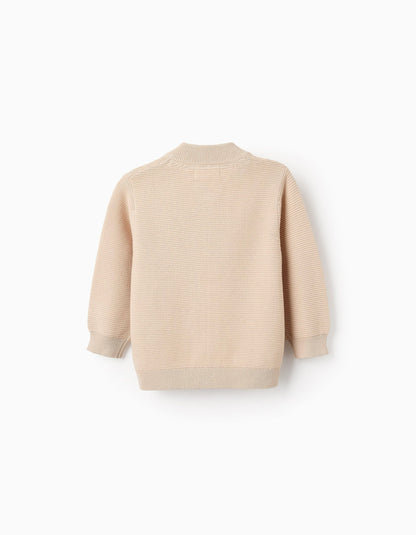 Cardigan with Texture for Baby Boys, Beige
