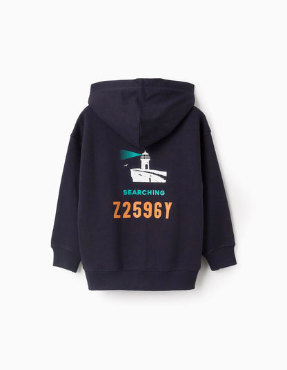 Hooded Jacket for Boys 'Searching', Dark Blue