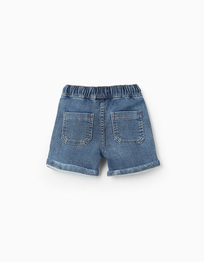 Denim Shorts with Patch Pockets for Baby Boys, Blue