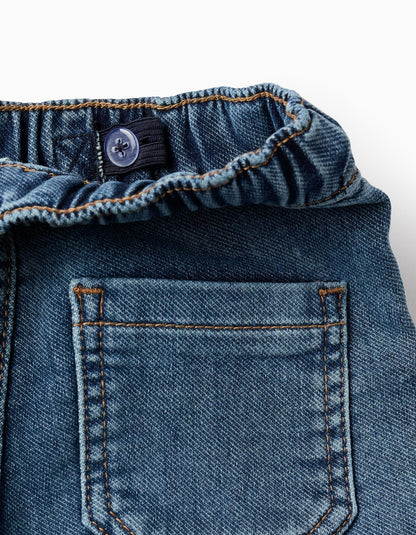Denim Shorts with Patch Pockets for Baby Boys, Blue