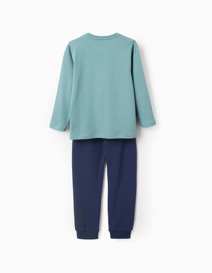 Glow in the Dark Pyjama in Cotton for Boys 'Dragon', Blue