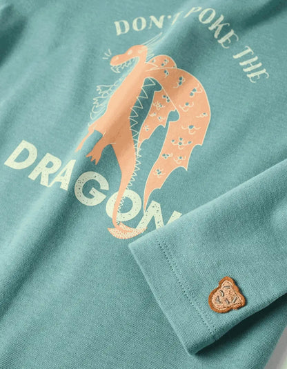 Glow in the Dark Pyjama in Cotton for Boys 'Dragon', Blue
