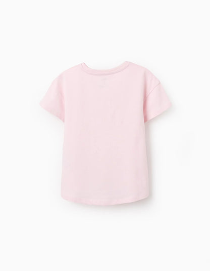 Cotton T-shirt for Girls 'Nazare, Love, Longing', Pink