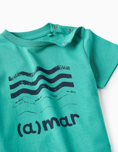 Cotton T-shirt for Baby Boys 'Love', Green