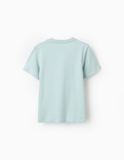 Cotton T-shirt for Boys 'Landscape', Aqua Green
