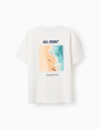 Cotton T-shirt for Boys 'Sea', White