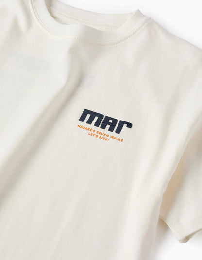 Cotton T-shirt for Boys 'Sea', White