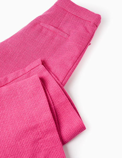 Tweed Trousers for Girls 'Wide Leg', Pink