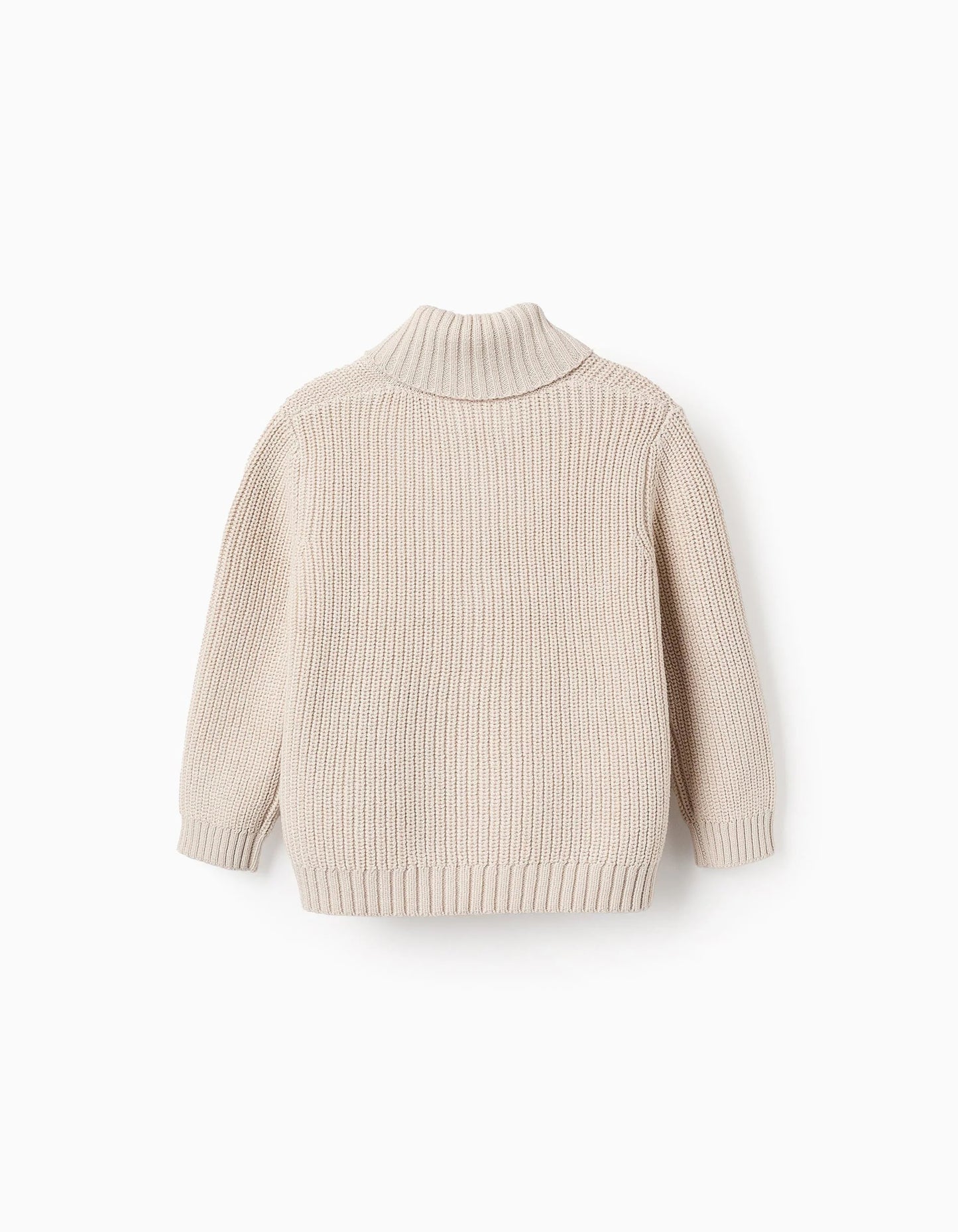 Knitted Jumper with Shawl Collar for Baby Boys 'B&S', Beige