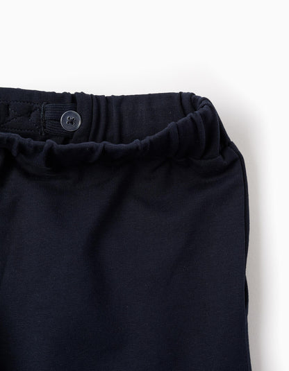 Trousers with Creases and Bow at the Waist for Girls, Dark Blue