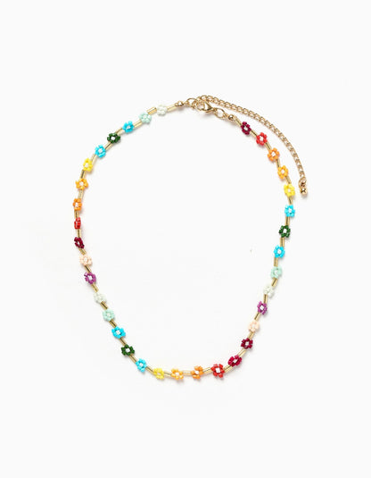 Beaded Necklace for Girls 'Flowers', Multicolour