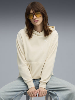ESS ELEVATED Velour Rib Hoodie Women
