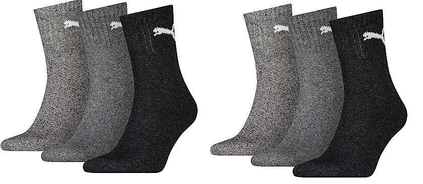 PUMA Unisex Short Crew Socks (3 pairs for $18)  (6 pairs for $27)